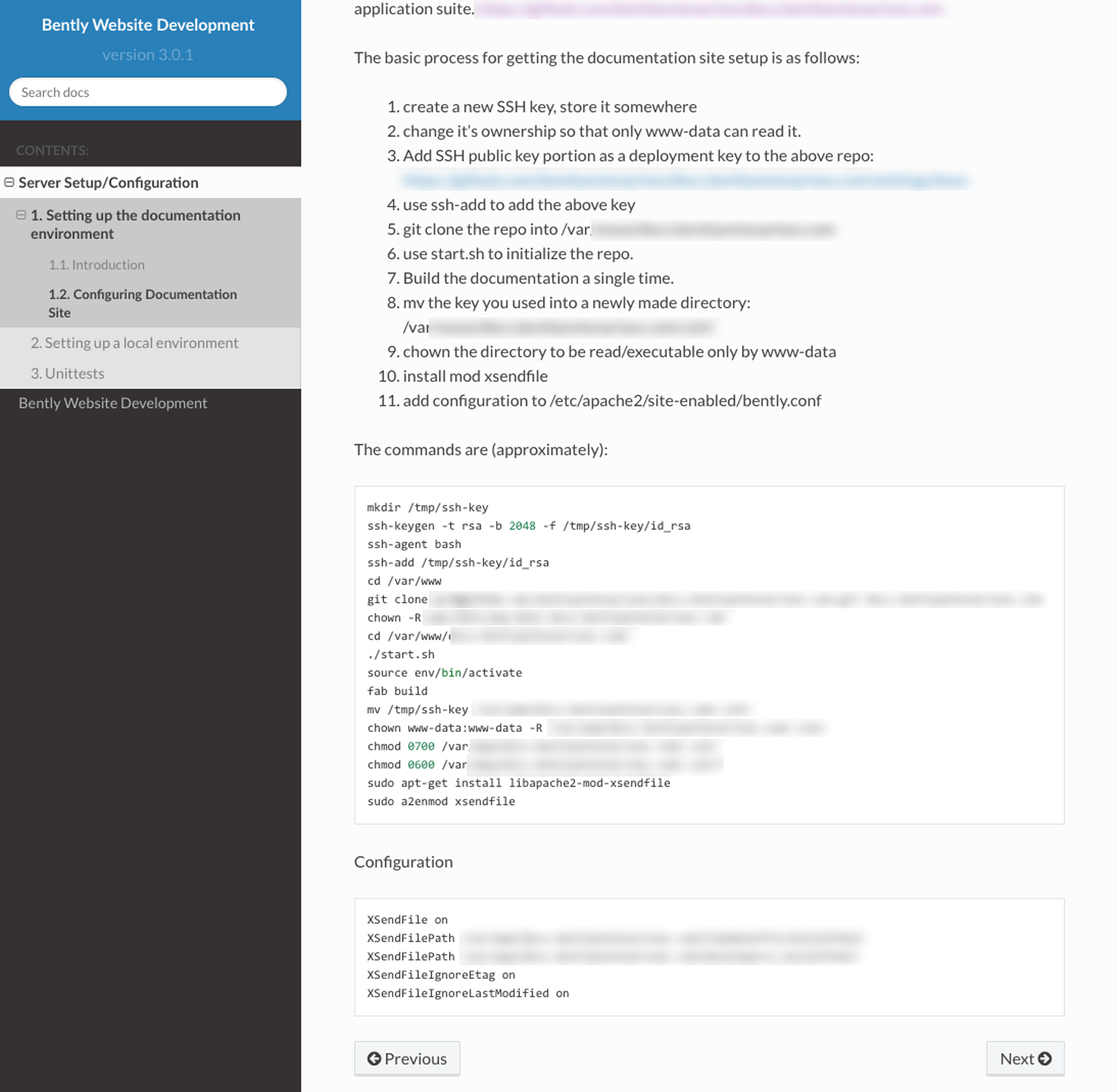 Sample of the documentaiton site