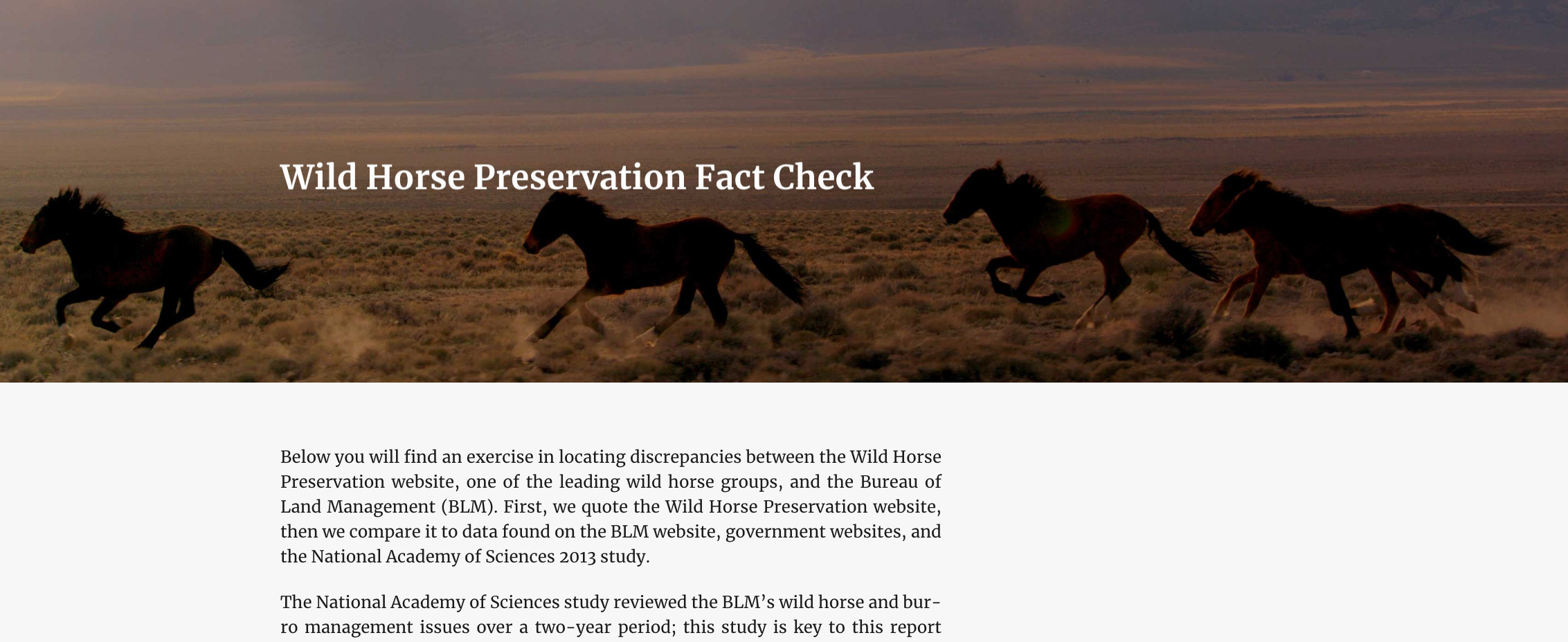 Wild Horse fact check